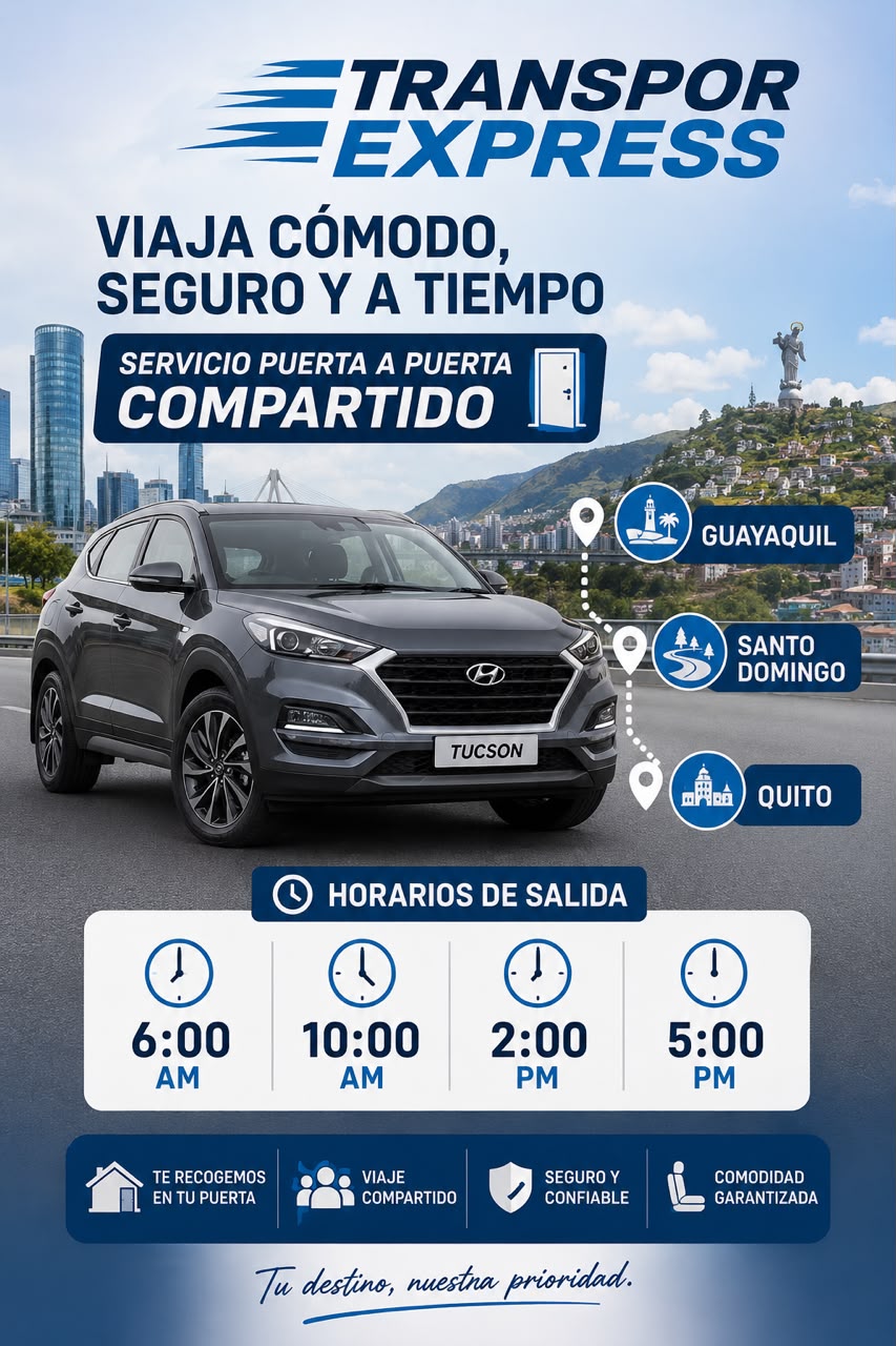 Horarios de salida del servicio compartido puerta a puerta