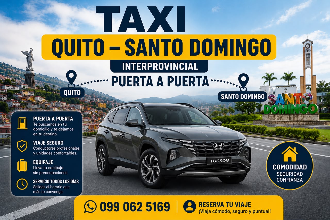 Taxi interprovincial Quito - Santo Domingo puerta a puerta